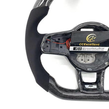 Load image into Gallery viewer, CCExcellent For Volkswagen MK7/MK7R/MK7GTI/GOLF MK7/GOLF MK7 GTI carbon fiber steering wheel with alcantara sides
