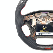 Load image into Gallery viewer, CCexcellent For Toyota 2007-2019 Land Cruiser/200Series/70Series/Tundra/Sequoia/HiAce Carbon Fiber Steering Wheel with red &quot;TRD&quot; printing logo and stripe line
