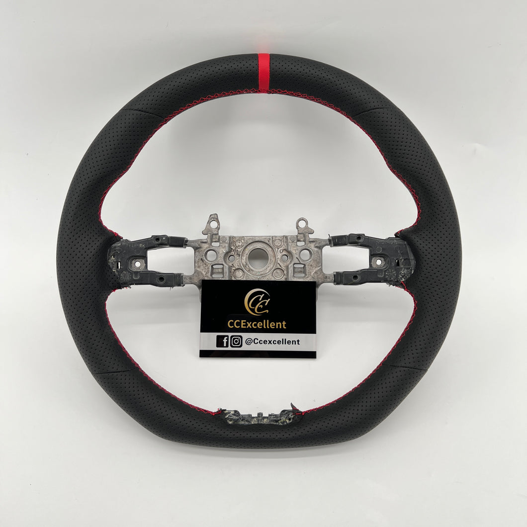 CCexcellent For 11th Gen/2022-2023 Honda Civic carbon fiber steering wheel with perforated leather sides