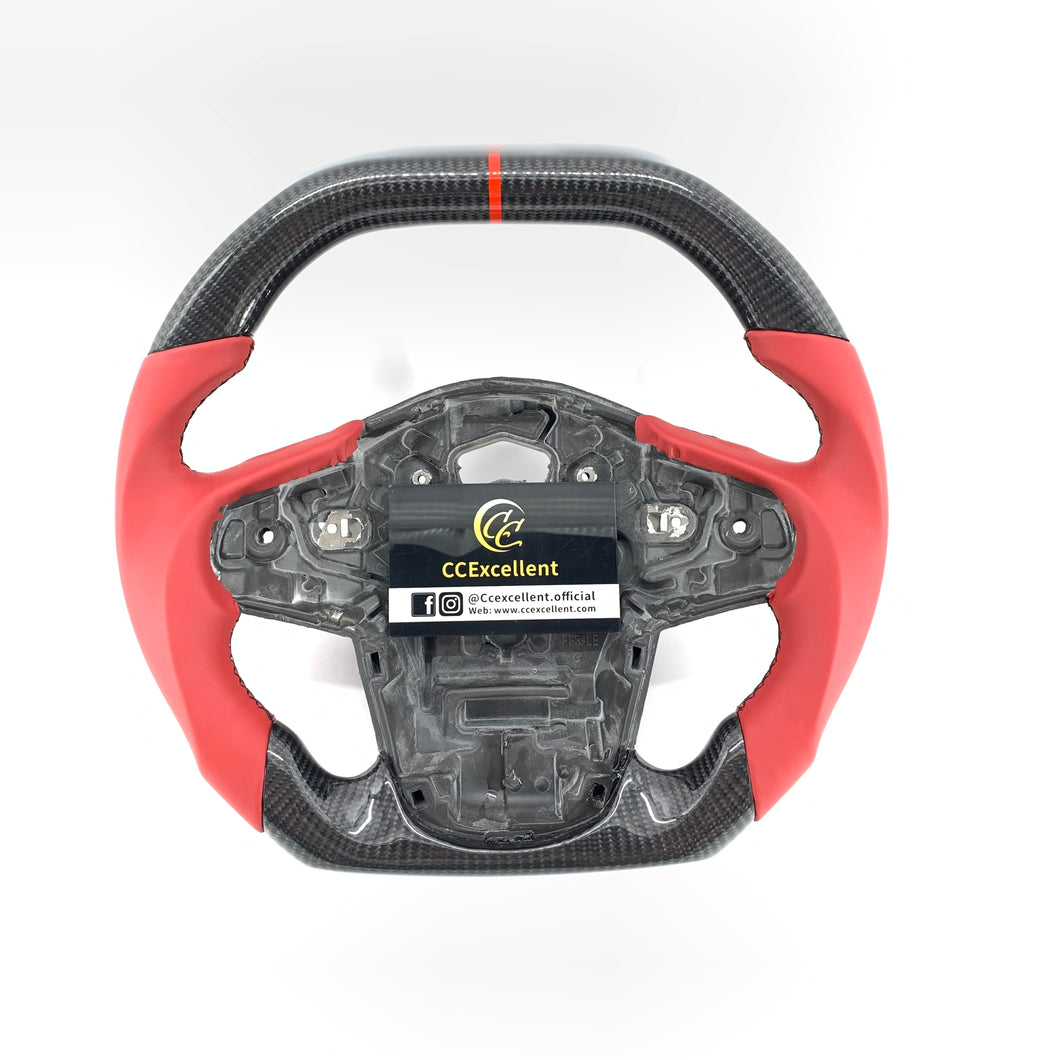 CCexcellent For Toyota Supra A90 carbon fiber steering wheel with gloss black carbon fiber top&bottom