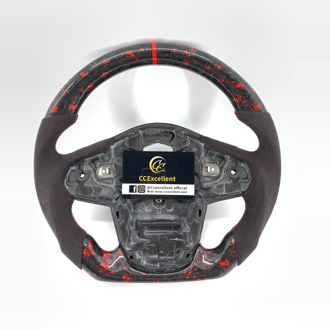 CCexcellent For Toyota Supra A90 carbon fiber steering wheel with forged carbon fiber with red powder