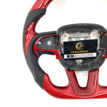 Load image into Gallery viewer, CCexcellent For 2015-2021 Dodge Challenger/hellcat/charger/durango carbon fiber steering wheel with red stitching and black stripe line
