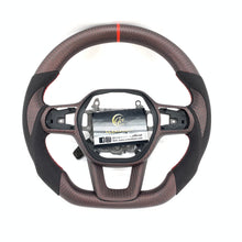 Load image into Gallery viewer, CCexcellent For 11th Gen/2022-2023 Honda Civic carbon fiber steering wheel with red wire carbon fiber top&amp;bottom&amp;trims
