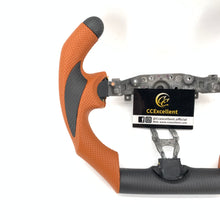 Load image into Gallery viewer, CCexcellent For Nissan Z coupe Carbon Fiber Steering Wheel With brown perforated leather
