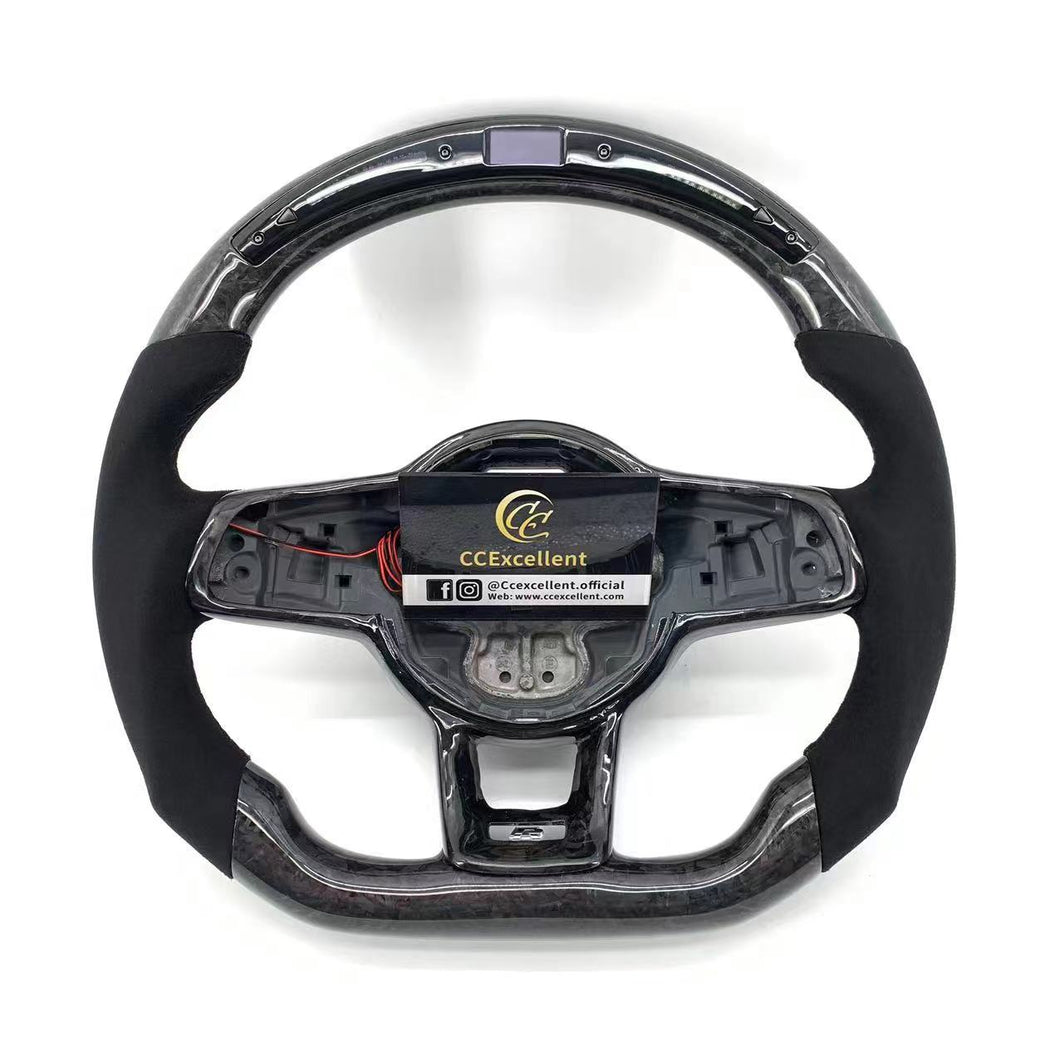 CCExcellent For Volkswagen MK7/MK7R/MK7GTI/GOLF MK7/GOLF MK7 GTI carbon fiber steering wheel with forged carbon fiber top&bottom