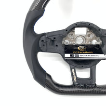 Load image into Gallery viewer, CCexcellent For 2015/2016/2017/2018/2019 Volkswagen MK7/MK7R/MK7GTI//GOLF MK7/GOLF7GIT carbon fiber steering wheel with smooth leather sides
