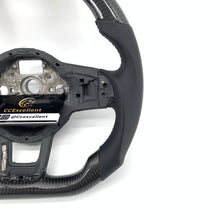 Load image into Gallery viewer, CCexcellent For 2015/2016/2017/2018/2019 Volkswagen MK7/MK7R/MK7GTI//GOLF MK7/GOLF7GIT carbon fiber steering wheel with smooth leather sides
