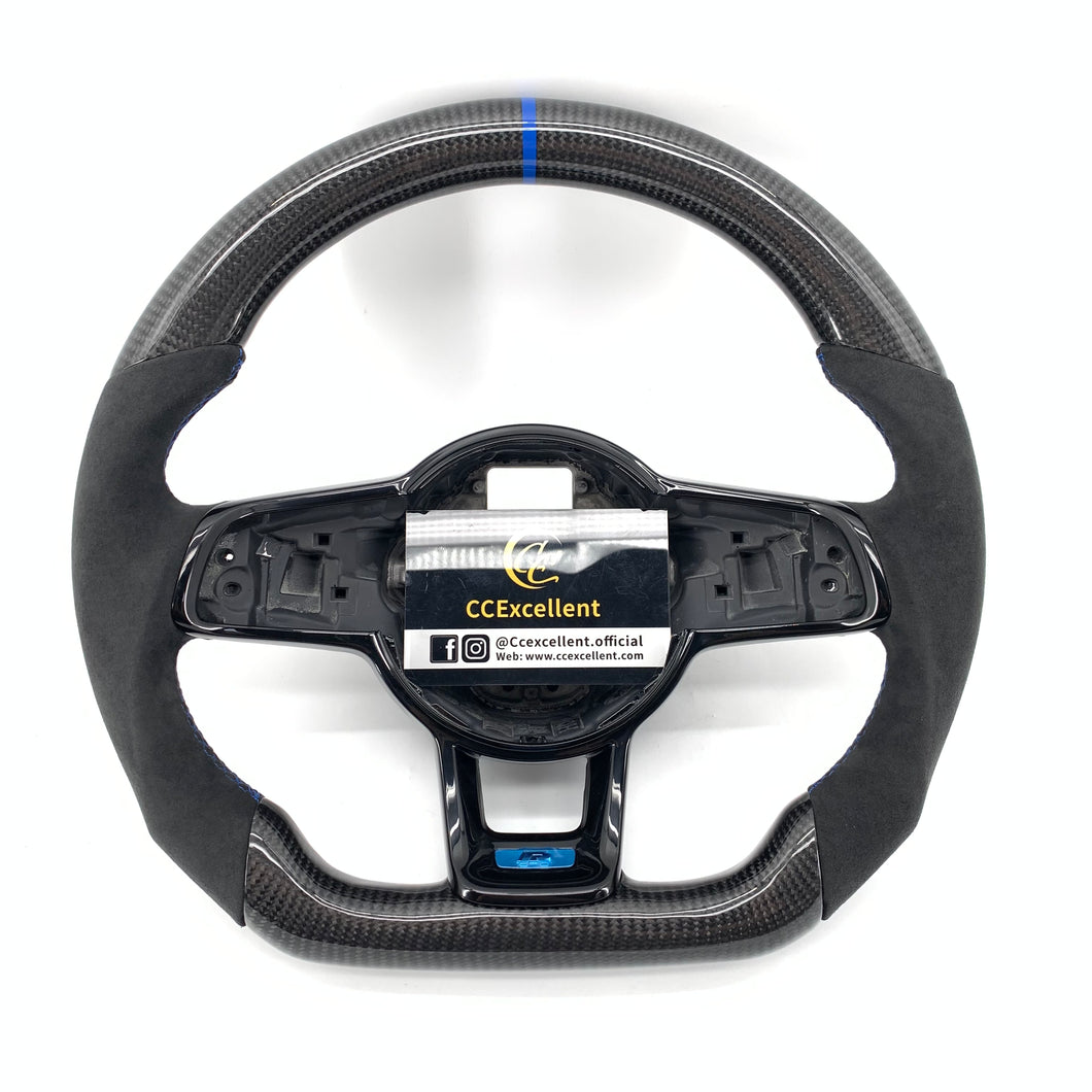 CCexcellent For 2015/2016/2017/2018/2019 Volkswagen MK7/MK7R/MK7GTI//GOLF MK7/GOLF7GIT carbon fiber steering wheel with alcantara sides sides