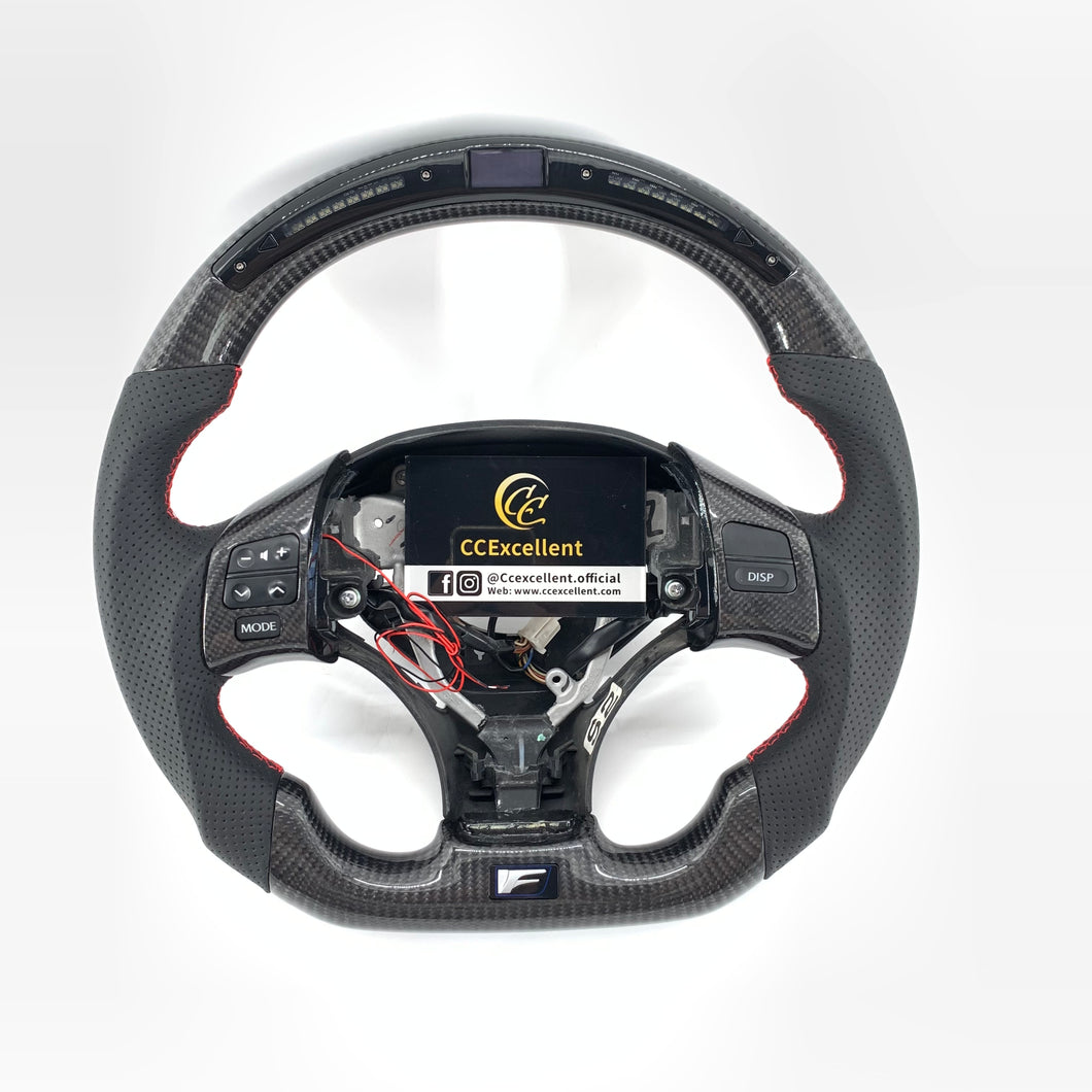 CCExcellent for Lexus IS250 /300 /350 2006-2013 carbon fiber steering wheel with printing logo