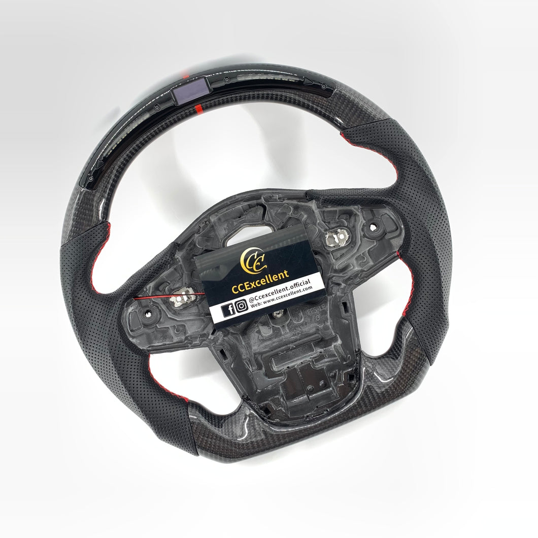 CCexcellent For Toyota Supra A90 carbon fiber steering wheel with gloss black carbon fiber top&bottom