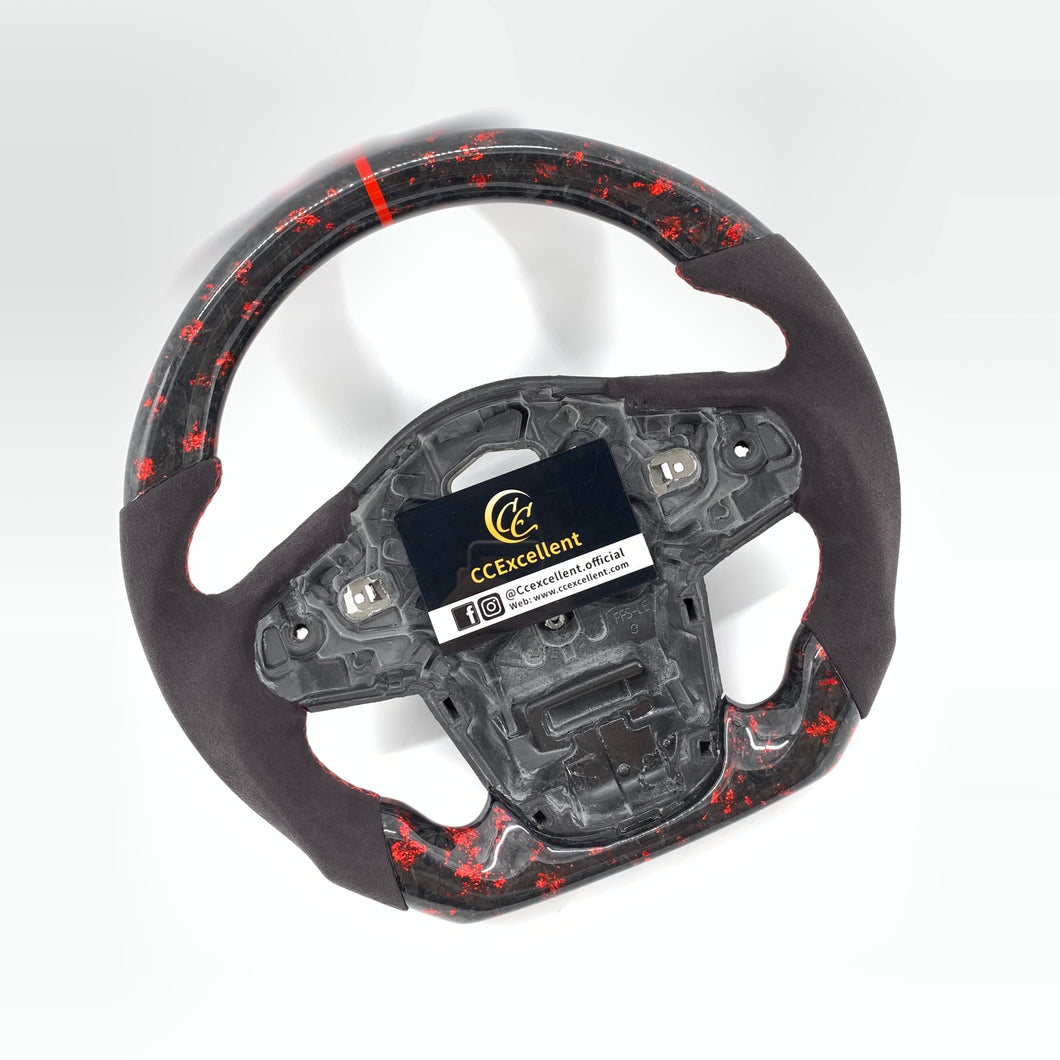 CCexcellent For Toyota Supra A90 carbon fiber steering wheel with alcantara sides