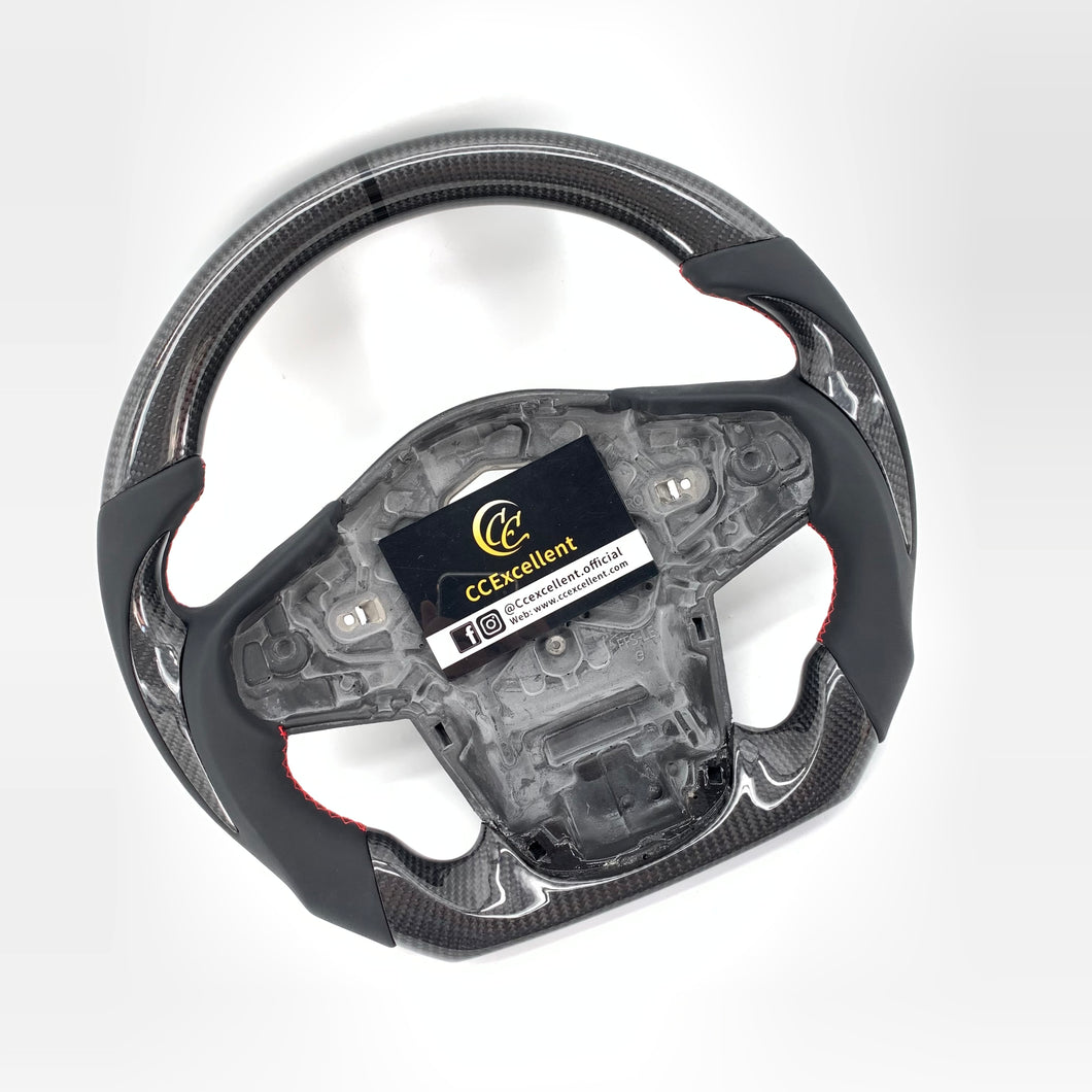 CCexcellent For Toyota Supra A90 carbon fiber steering wheel with smooth leather sides