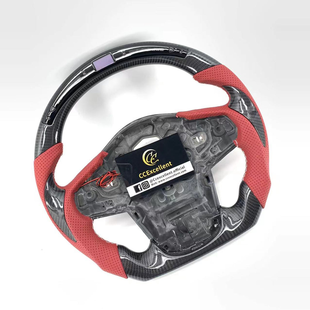 CCexcellent For Toyota Supra A90 carbon fiber steering wheel with LED