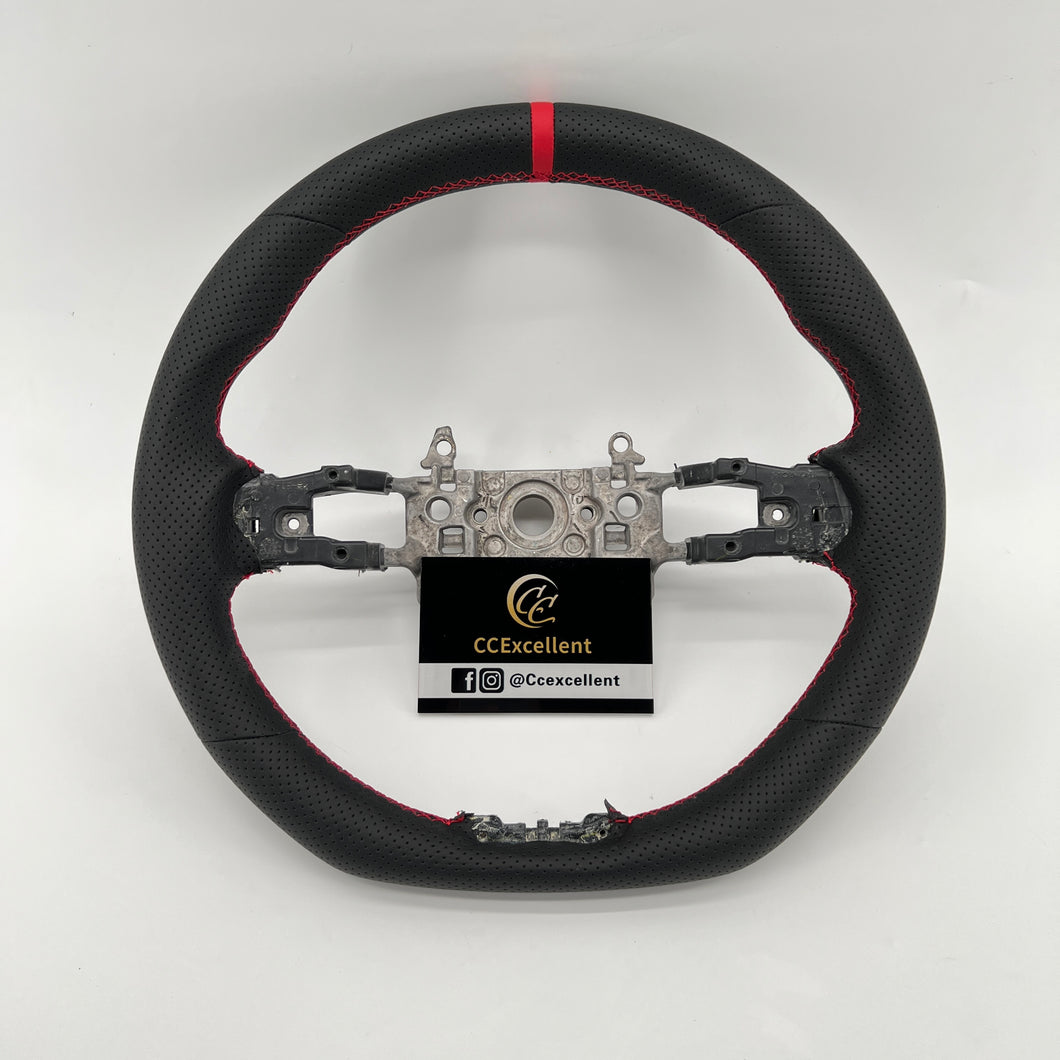 CCexcellent For 11th Gen/2022-2023 Honda Civic carbon fiber steering wheel with red stripe