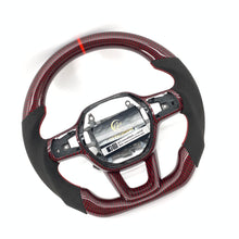 Load image into Gallery viewer, CCexcellent For 11th Gen/2022-2023 Honda Civic carbon fiber steering wheel with gloss red carbon fiber top&amp;bottom&amp;trims
