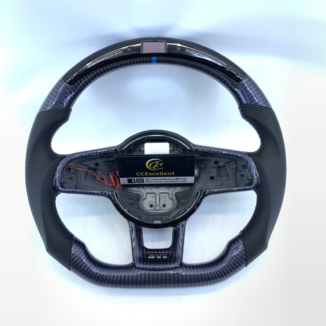 CCExcellent for Volkswagen VW MK7 2015 2016 2017 2018 2019 carbon fiber steering wheel with LED