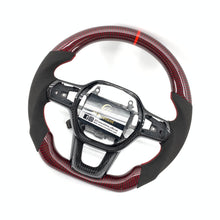 Load image into Gallery viewer, CCexcellent For 11th Gen/2022-2023 Honda Civic carbon fiber steering wheel with gloss red carbon fiber top&amp;bottom&amp;trims
