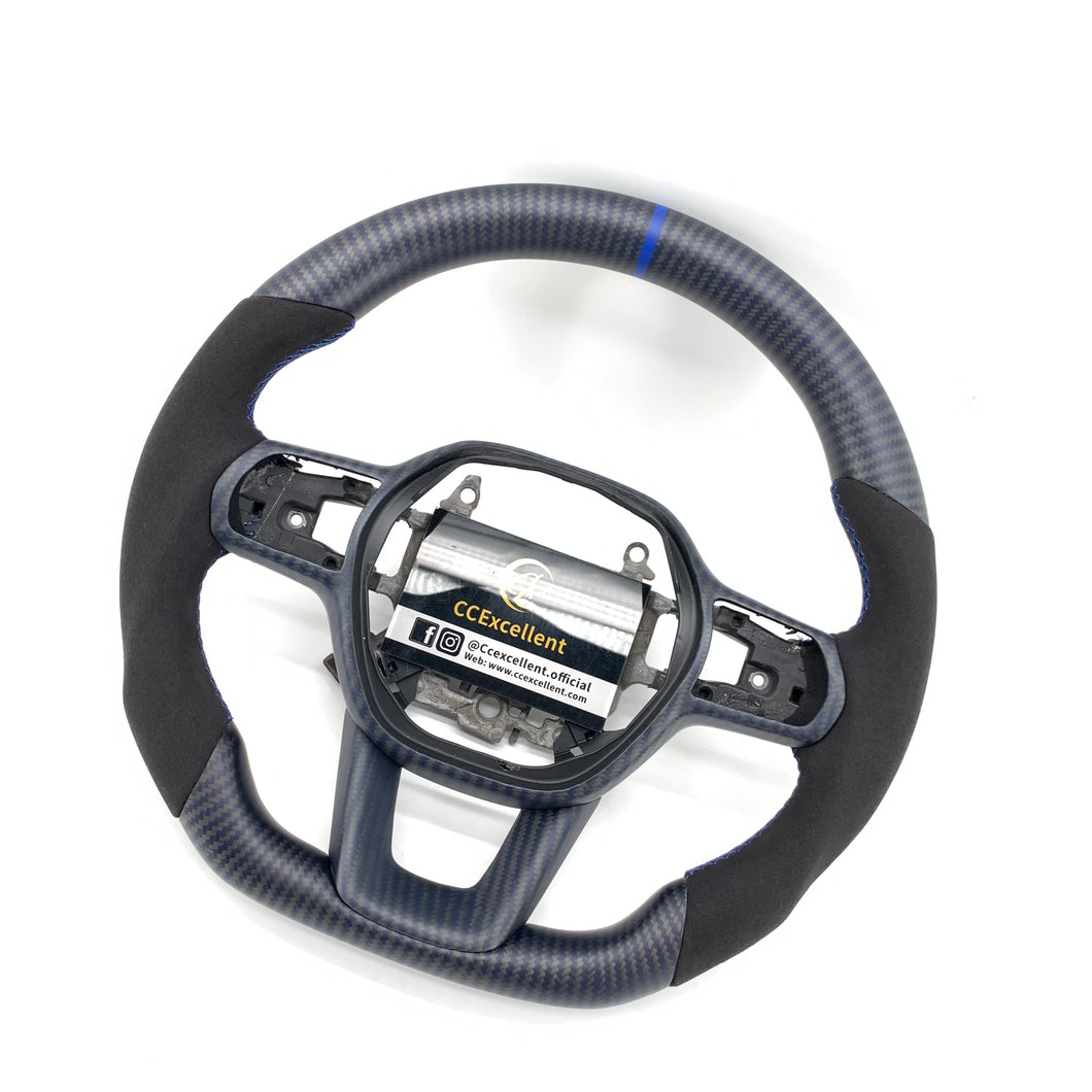 CCexcellent For 11th Gen/2022-2023 Honda Civic carbon fiber steering wheel with blue stripe