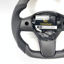 Load image into Gallery viewer, CCexcellent For 2017-2021 Tesla Model 3/Model Y Carbon Fiber Steering Wheel with black stripe line
