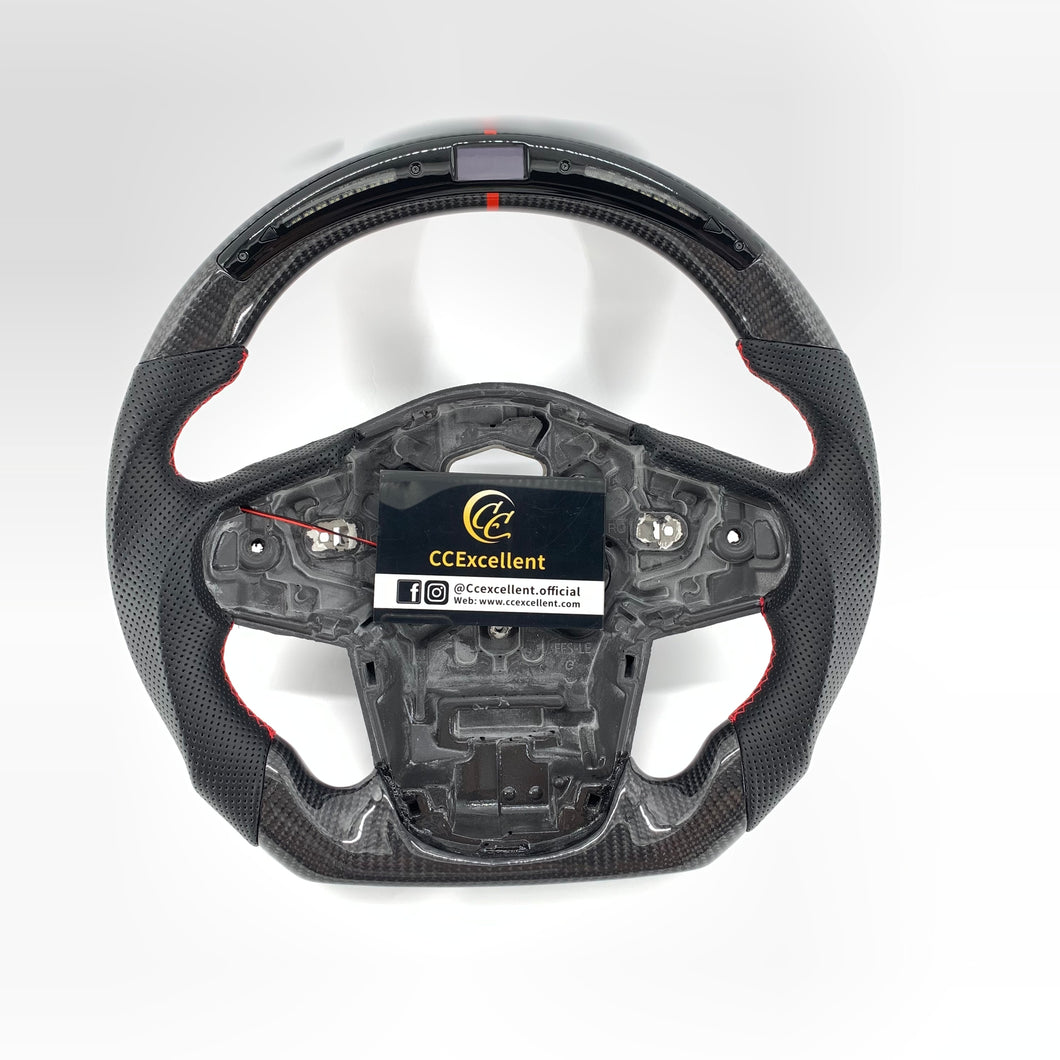 CCexcellent For Toyota Supra A90 carbon fiber steering wheel with red stripe