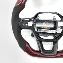 Load image into Gallery viewer, CCexcellent For 11th Gen/2022-2023 Honda Civic carbon fiber steering wheel with gloss red carbon fiber top&amp;bottom&amp;trims
