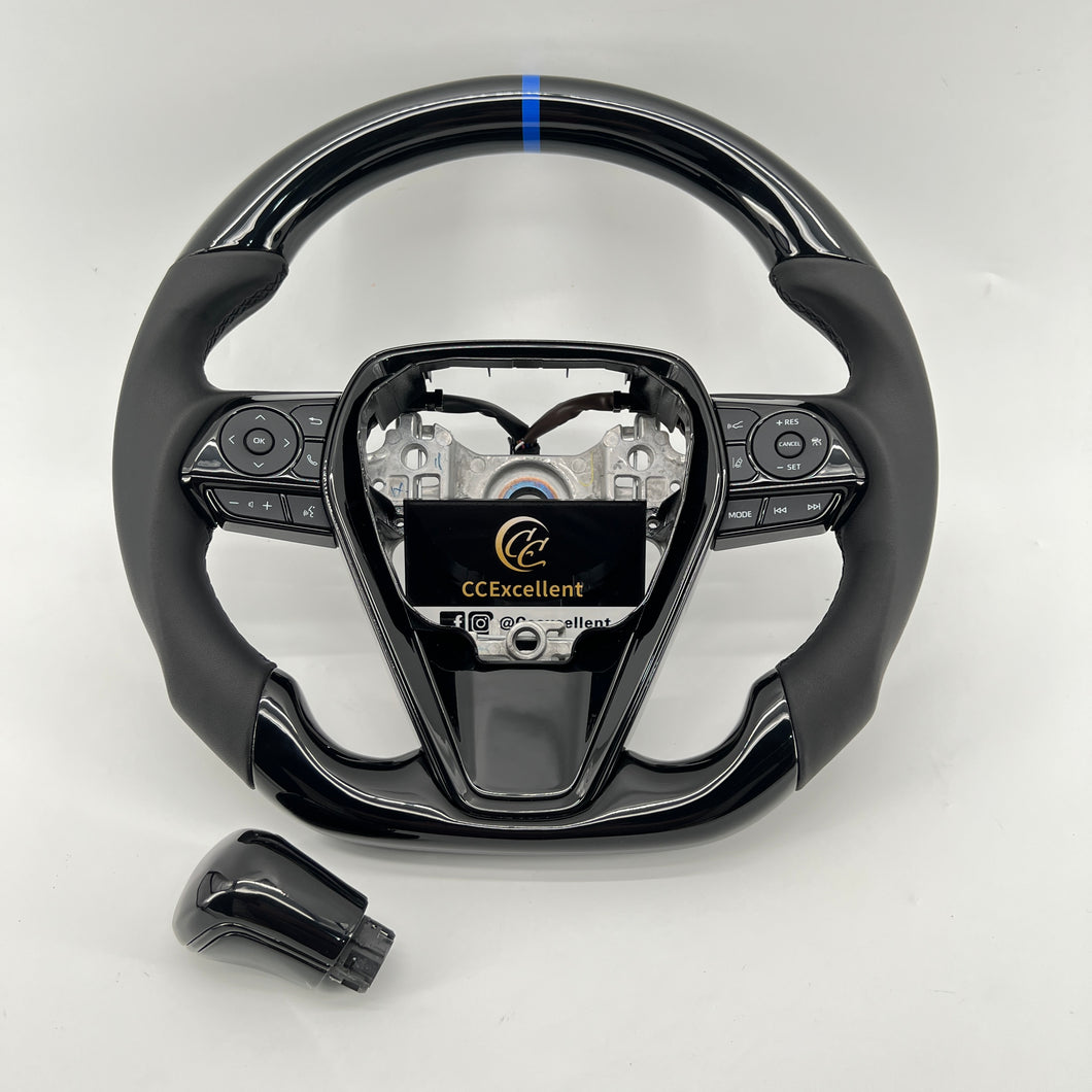 CCExcellent For Toyota 8th gen Camry SE/XSE/LE/XLE/TRD /Avalon 2018-2022 Carbon Fiber Steering Wheel With smooth leather