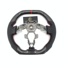 Load image into Gallery viewer, CCexcellent For Nissan Z34 Carbon Fiber Steering Wheel With black perforated leather and red stripe line
