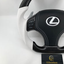 Load image into Gallery viewer, CCExcellent for Lexus F sport 2006-2013  carbon fiber steering wheel with white perforated leather
