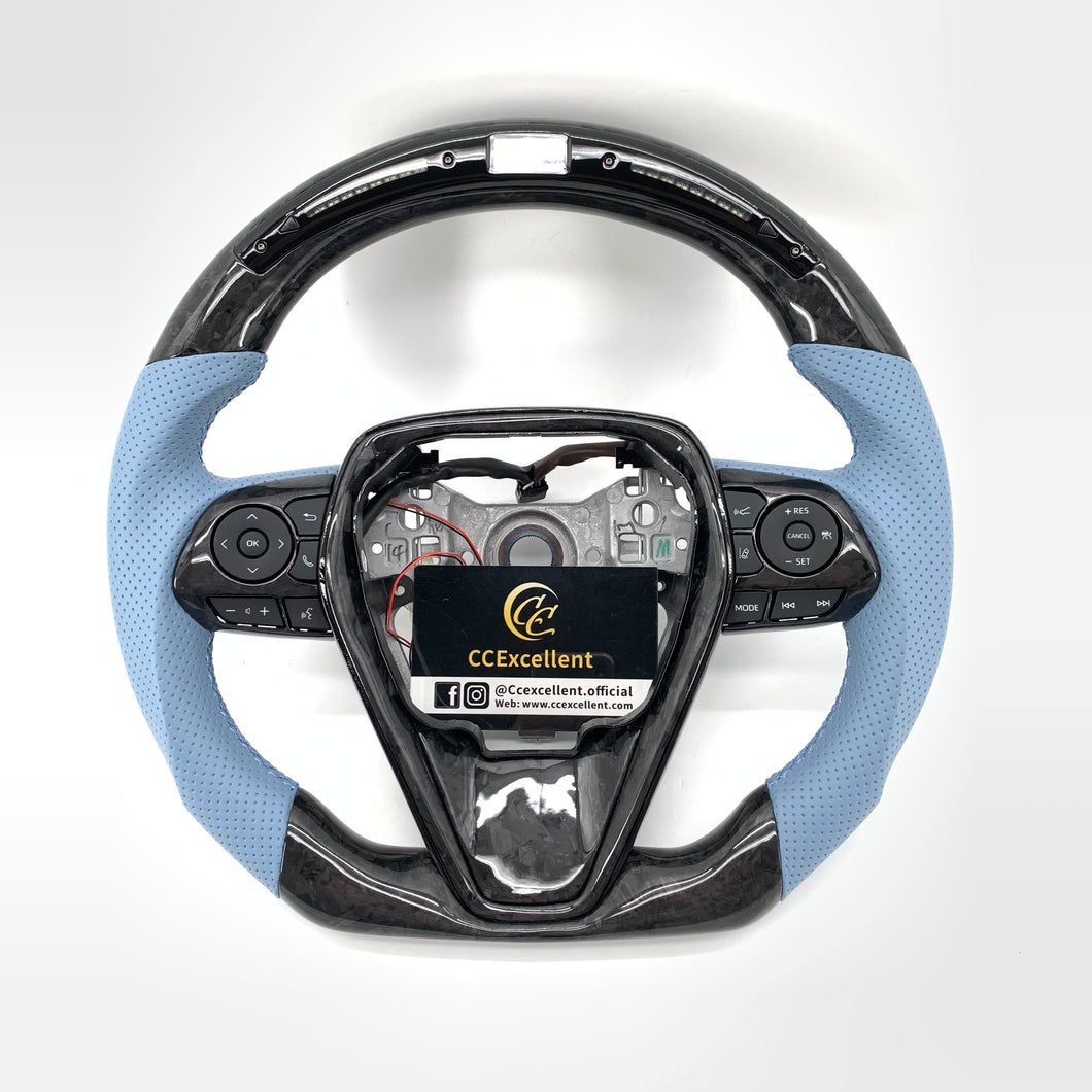 CCExcellent For Toyota 8th gen Camry SE/XSE/LE/XLE/TRD /Avalon 2018-2022 Carbon Fiber Steering Wheel With LED