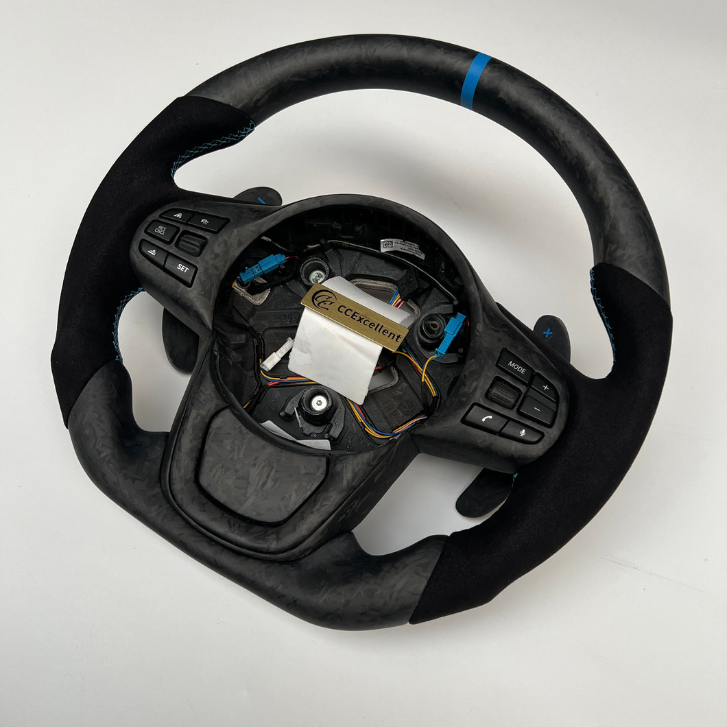 CCexcellent For Toyota Supra A90 carbon fiber steering wheel with round top，flat bottom