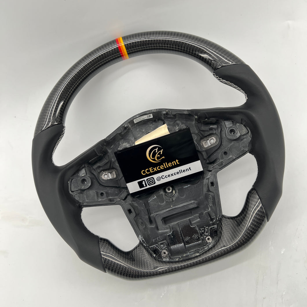 CCexcellent For Toyota Supra A90 carbon fiber steering wheel with smooth leather