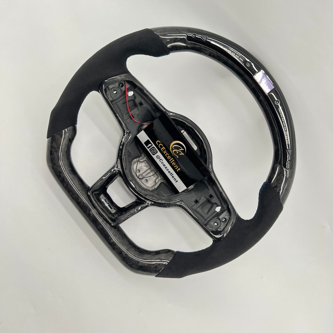 CCexcellent For 2015/2016/2017/2018/2019 Volkswagen MK7/MK7R/MK7GTI//GOLF MK7/GOLF7GIT carbon fiber steering wheel with JP LED