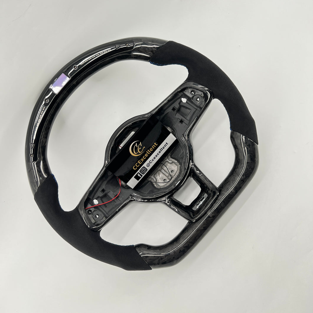 CCexcellent For 2015/2016/2017/2018/2019 Volkswagen MK7/MK7R/MK7GTI//GOLF MK7/GOLF7GIT carbon fiber steering wheel with forged carbon fiber top&bottom&trims