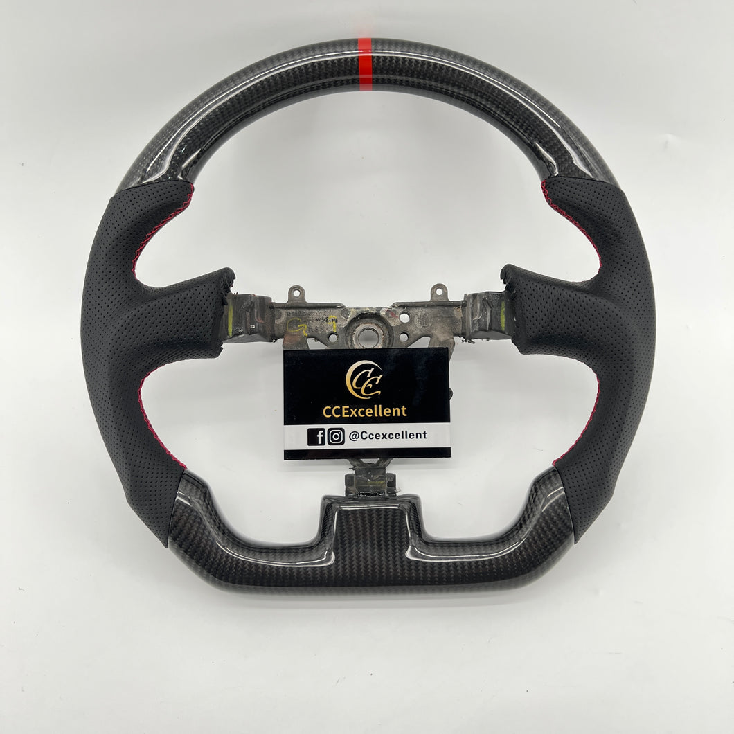 CCExcellent For 2003/2004/2005/2006/2007 Subaru wrx sti carbon fiber steering wheel with perforated leather sides