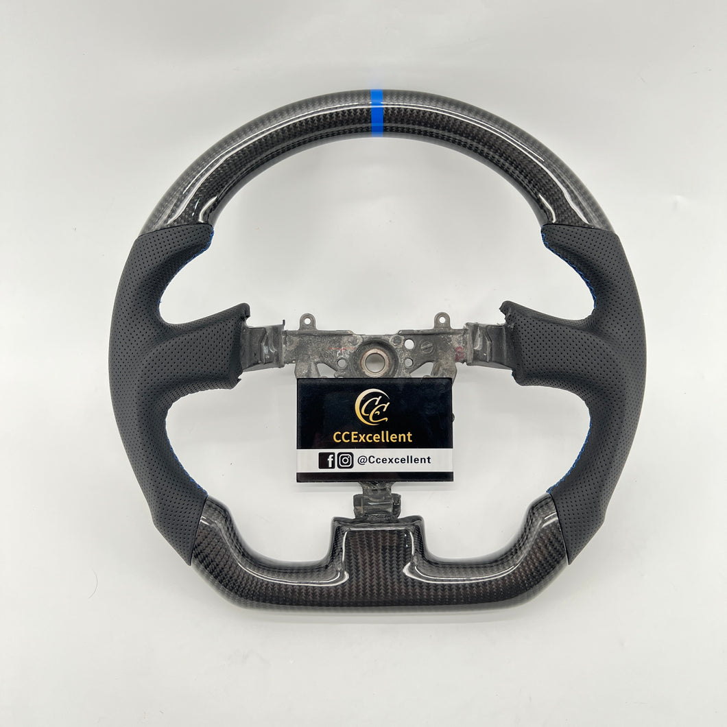 CCExcellent For 2003/2004/2005/2005/2007 Subaru wrx sti carbon fiber steering wheel with blue stripe