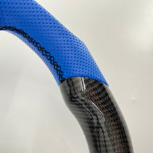 Load image into Gallery viewer, CCExcellent for Nissan note carbon fiber steering wheel with blue perforated leather
