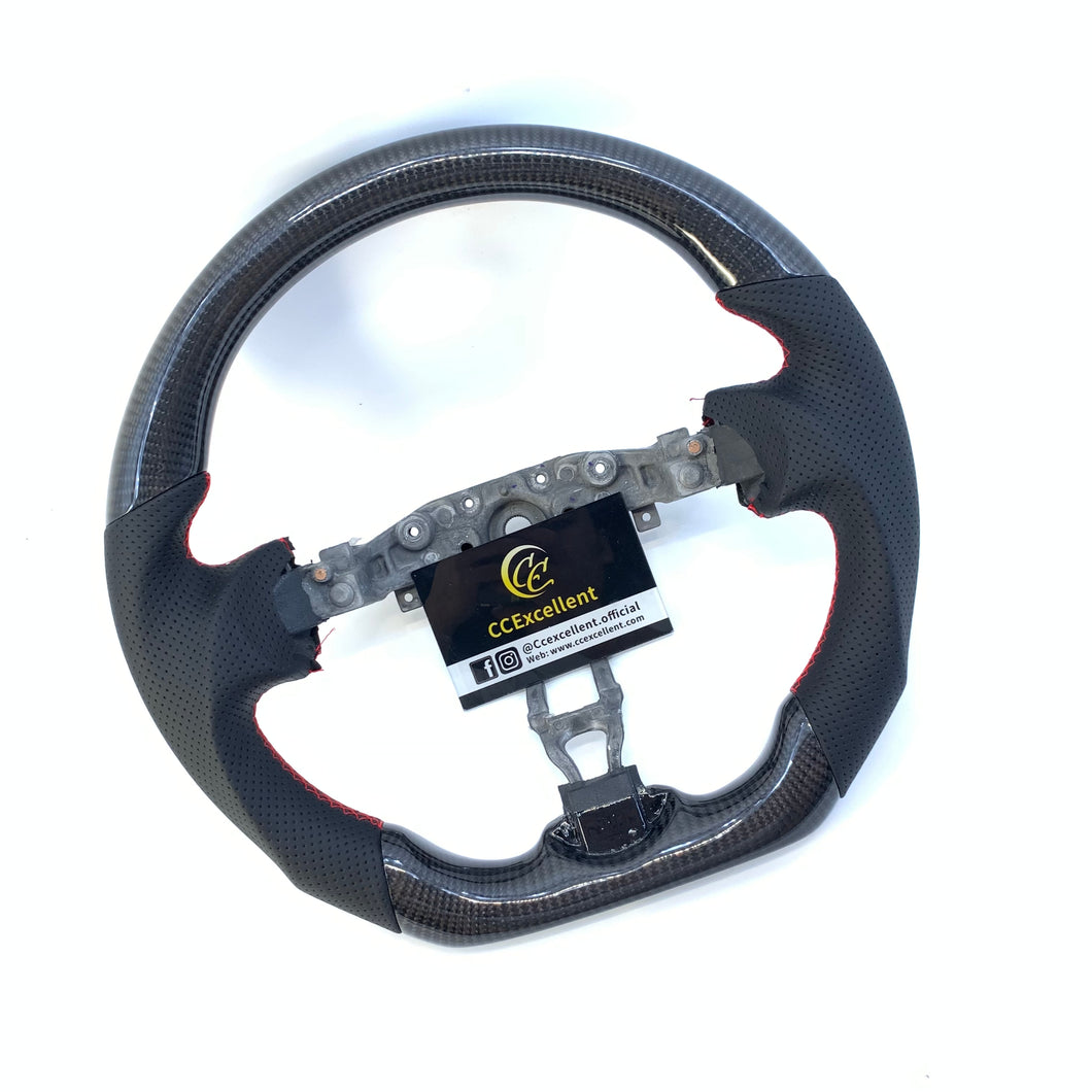 CCExcellent for Nissan 7th gen Maxima 2009-2014 carbon fiber steering wheel with black perforated leather