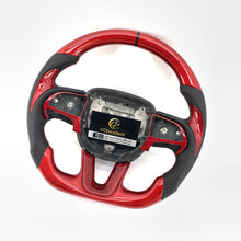 Load image into Gallery viewer, CCexcellent For 2015-2021 Dodge Challenger/hellcat/charger/durango carbon fiber steering wheel with red stitching and black stripe line
