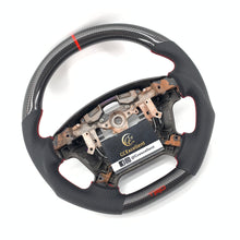 Load image into Gallery viewer, CCexcellent For Toyota 2007-2019 Land Cruiser/200Series/70Series/Tundra/Sequoia/HiAce Carbon Fiber Steering Wheel with red &quot;TRD&quot; printing logo and stitching
