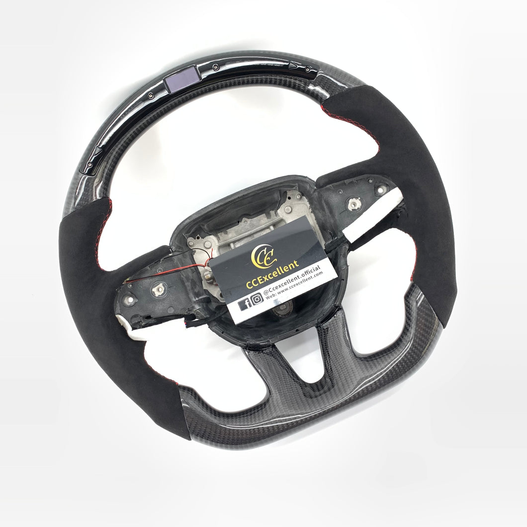 CCexcellent For 2015-2021 Dodge Challenger/hellcat/charger/durango carbon fiber steering wheel with LED