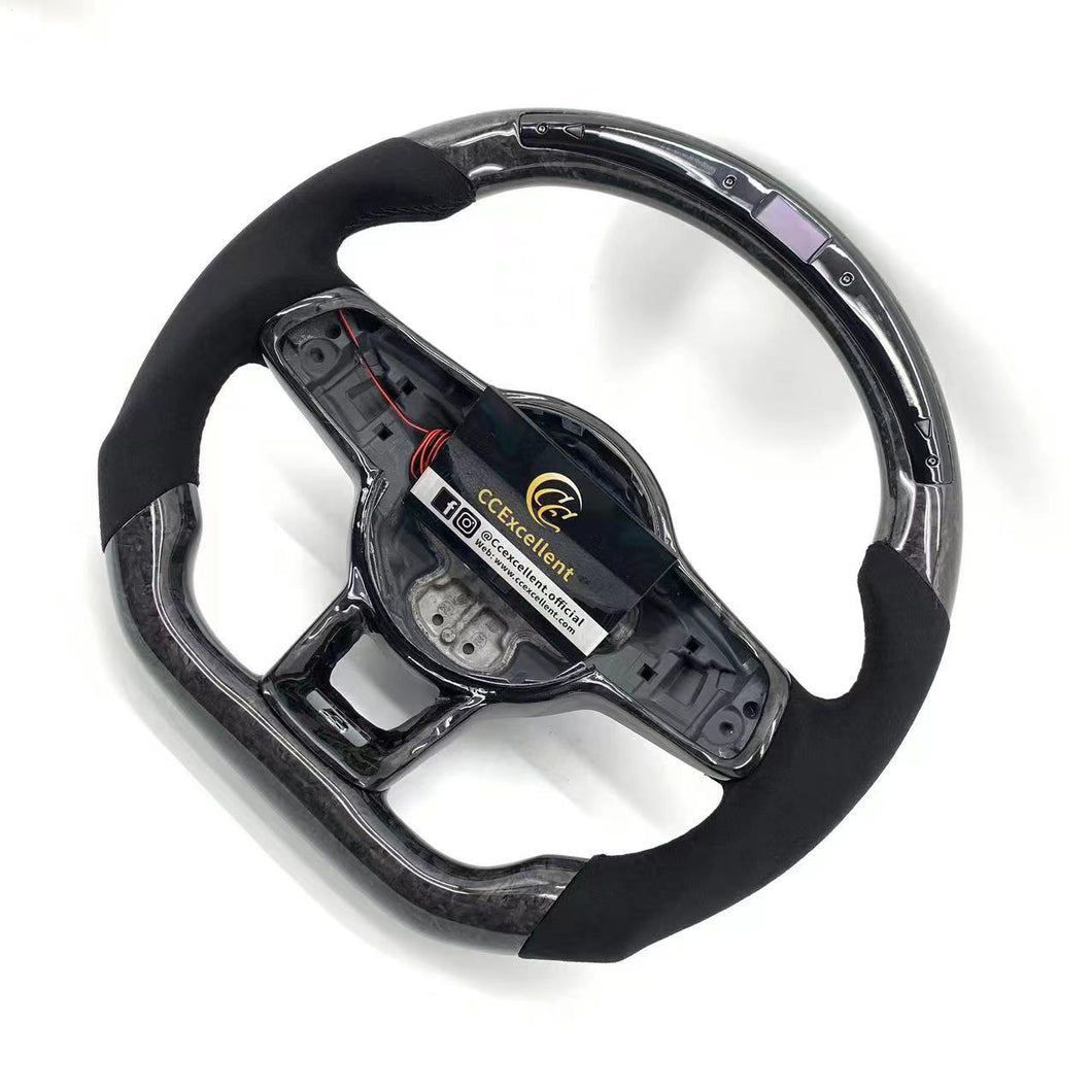 CCExcellent For Volkswagen MK7/MK7R/MK7GTI/GOLF MK7/GOLF MK7 GTI carbon fiber steering wheel with alcantara sides