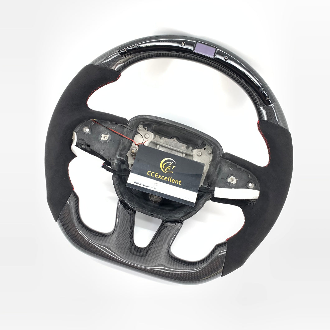 CCexcellent For 2015-2021 Dodge Challenger/hellcat/charger/durango carbon fiber steering wheel with black alcantara