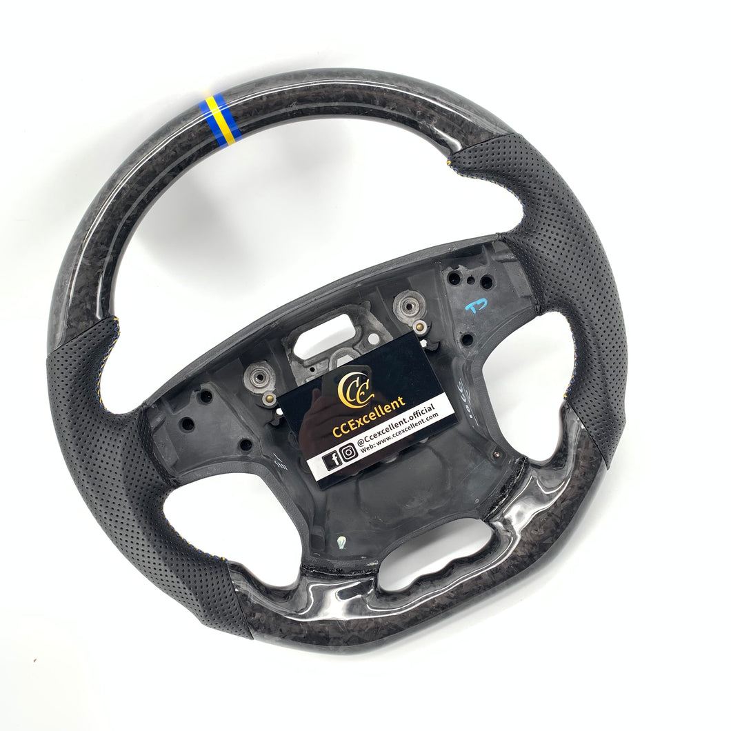 CCexcellent For S80 2007-2008 Volvo carbon fiber steering wheel with blue&yellow stitching