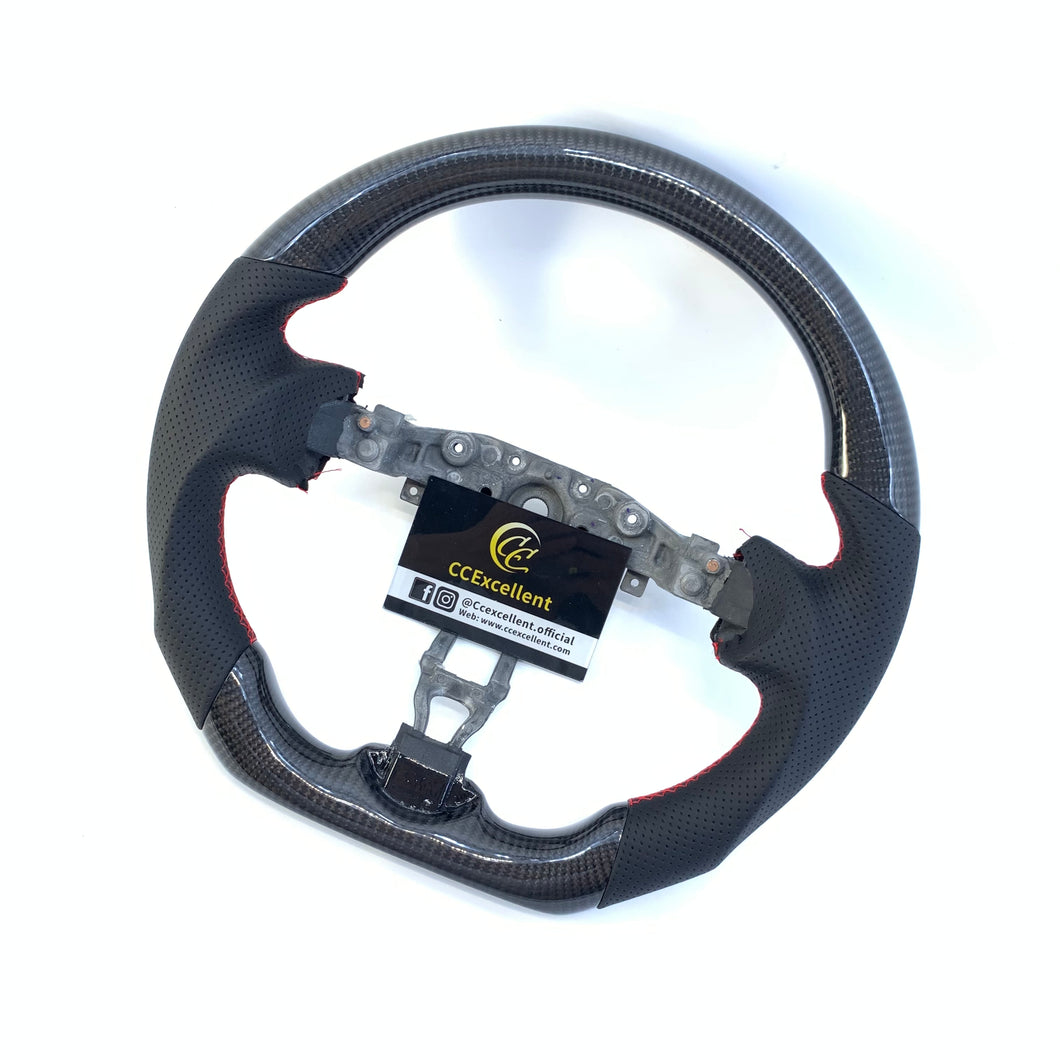 CCExcellent for Nissan note carbon fiber steering wheel with black perforated leather