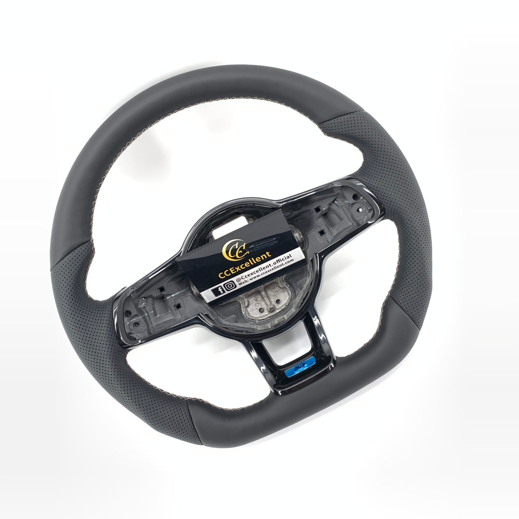 CCexcellent For 2015/2016/2017/2018/2019 Volkswagen MK7/MK7R/MK7GTI//GOLF MK7/GOLF7GIT carbon fiber steering wheel with round top,flat bottom