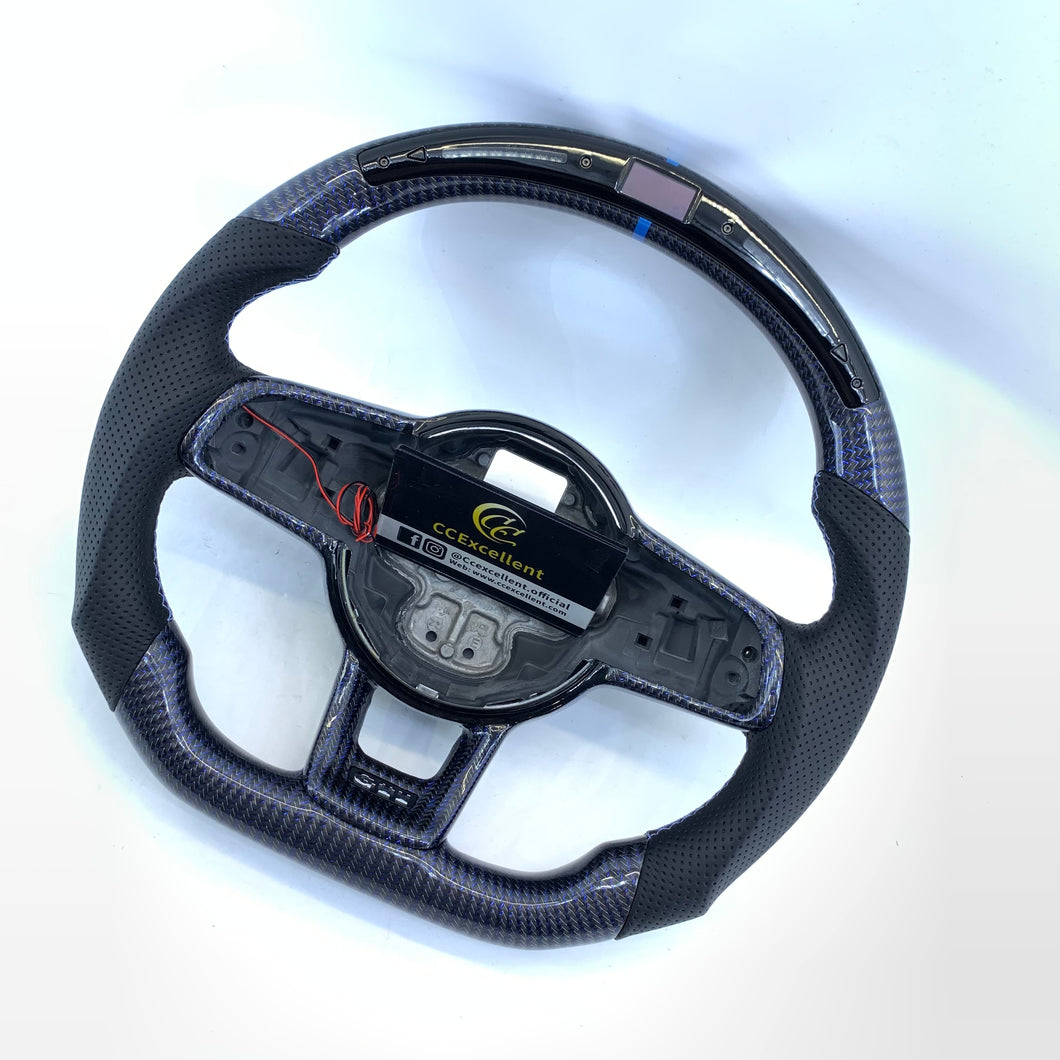 CCExcellent for Volkswagen VW MK7 2015 2016 2017 2018 2019 carbon fiber steering wheel with LED