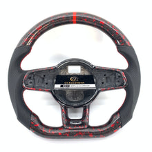 Load image into Gallery viewer, CCexcellent For 2015/2016/2017/2018/2019 Volkswagen MK7/MK7R/MK7GTI//GOLF MK7/GOLF7GIT carbon fiber steering wheel with gloss black forged carbon fiber with red flakes
