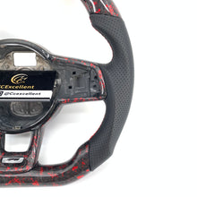 Load image into Gallery viewer, CCexcellent For 2015/2016/2017/2018/2019 Volkswagen MK7/MK7R/MK7GTI//GOLF MK7/GOLF7GIT carbon fiber steering wheel with gloss black forged carbon fiber with red flakes
