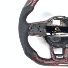 Load image into Gallery viewer, CCexcellent For 2015/2016/2017/2018/2019 Volkswagen MK7/MK7R/MK7GTI//GOLF MK7/GOLF7GIT carbon fiber steering wheel with gloss black forged carbon fiber with red flakes
