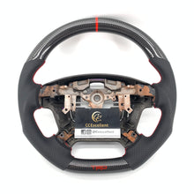 Load image into Gallery viewer, CCexcellent For Toyota 2007-2019 Land Cruiser/200Series/70Series/Tundra/Sequoia/HiAce Carbon Fiber Steering Wheel with red &quot;TRD&quot; printing logo
